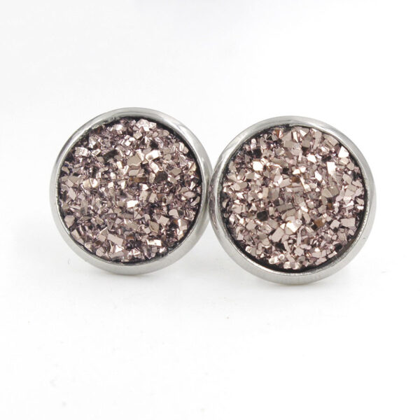 Wholesale Titanium Steel Resin Cluster Colorful Diamond Gypsophila Star Stud Earrings