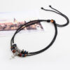 Wholesale Cross Braided Leather Cord Vintage Wood Bead Pendant Alloy Necklaces