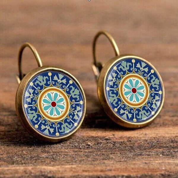 Wholesale Vintage Mandala Alloy Earrings