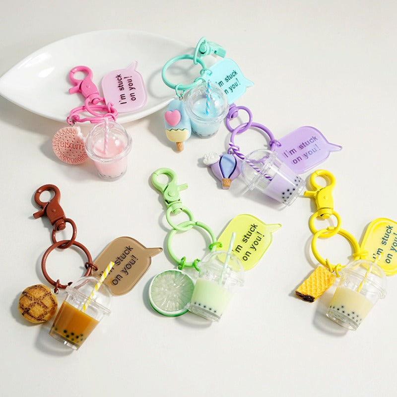 Wholesale Milk Tea Bear Oiled Cute Keychain