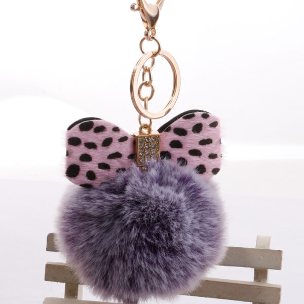 9609096857_460865233 Wholesale Plush Leopard Diamond Bow Keychain
