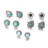 9611409612_1780597061 Wholesale Blue Dazzling Turquoise Gemstones Bohemian Style Stud Earrings