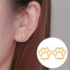Wholesale Hollow Dog Paw Cat Paw Earrings
