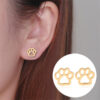 Wholesale Hollow Dog Paw Cat Paw Earrings