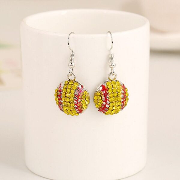 Wholesale Fashion Trendsetter Diamond Studded Baseball Earrings