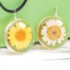 Wholesale Gem Creative Dry Flower Crystal Glass Necklace