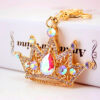 Wholesale Zinc Alloy Crown Crystal Car Keychain