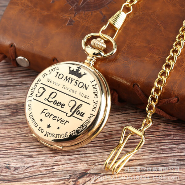 Wholesale Vintage Chain Quartz Clock Flip Alloy Men's Pocket Watch