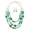 Wholesale Multilayer Plastic Bead Earrings Necklace Jewelry Set