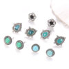 9658622175_1780597061 Wholesale Blue Dazzling Turquoise Gemstones Bohemian Style Stud Earrings