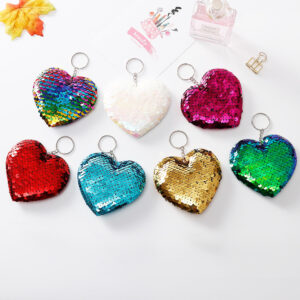9660400646_1537279034 Wholesale Heart Sequin Fabric Keychains
