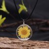 Wholesale Gem Creative Dry Flower Crystal Glass Necklace