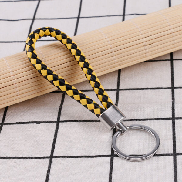 Wholesale Braided Color Leather Rope Keychain