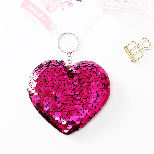 Wholesale Heart Sequin Fabric Keychains