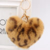 9779405542_1217306215 Wholesale Artificial Fur Heart-shaped Leopard Fur Ball Key Chain