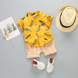 97e7dfe0c47f4a43ccadfeadd77271c7 Wholesale Thin Cartoon Cotton Short Sleeve Two-piece Set