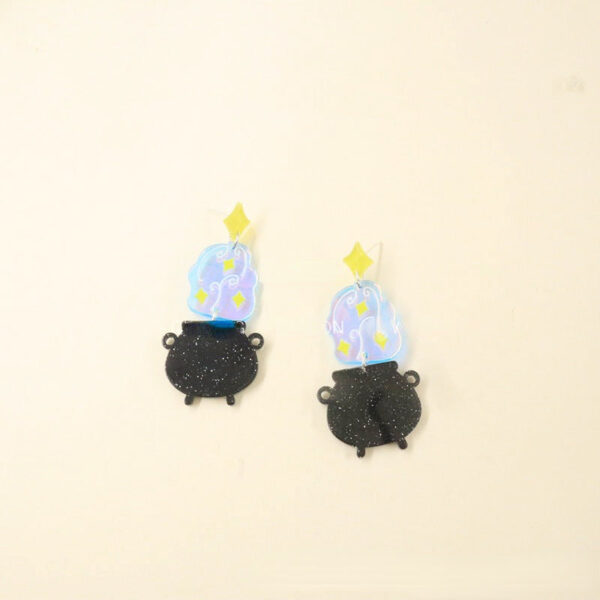 Wholesale Earrings Halloween Witch Alchemy Stove Super Sparkling Stars