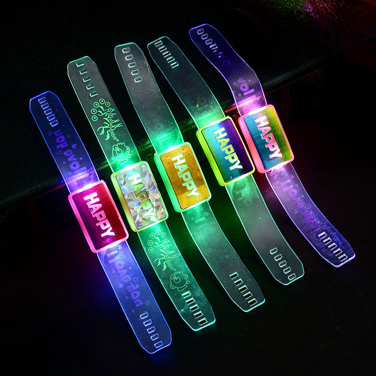 Wholesale Plastic Luminous Happy Bracelets for Chilen's Toys
