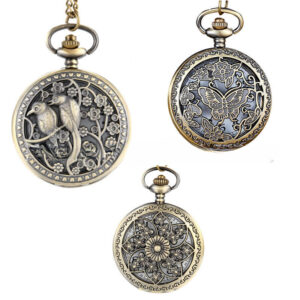Wholesale Hollow Vintage Flip Alloy Pocket Watches