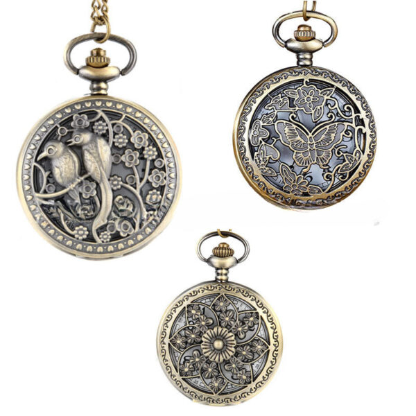 Wholesale Hollow Vintage Flip Alloy Pocket Watches