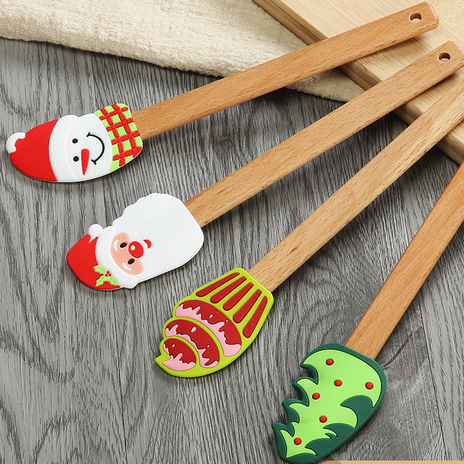 Wholesale Christmas Exy Cream Spatula Beech Baking