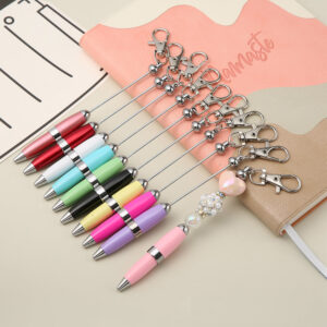 Wholesale 11.9cm Beadable Pens Portable Mini Pen Metal Pen DIY Keychain Bar