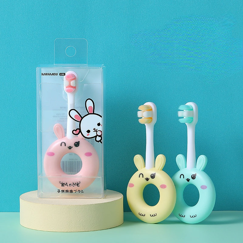Wholesale Single Pack PP Cartoon Cute Rabbit Soft Fur Baby Toothbrush