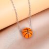 Wholesale Silicone Basketball Pendant Stainless Steel Necklaces