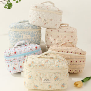 O1CN0100v0Nu1dv4kcqSQwO__950973797-0-cib-1 Wholesale Portable Large Capacity Small Floral Storage Portable Quilted Cotton Cosmetic Bag