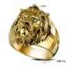 Wholesale Gold Lion Head Metal Rings