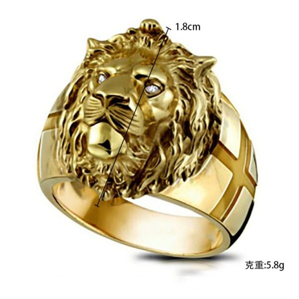Wholesale Gold Lion Head Metal Rings