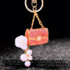 Wholesale Pearl Small Satchel Bag Diamond Zinc Alloy Keychains