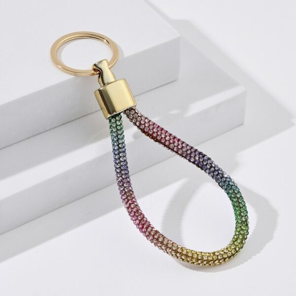 Wholesale Resin Colorful Rhinestone Lanyard Keychain
