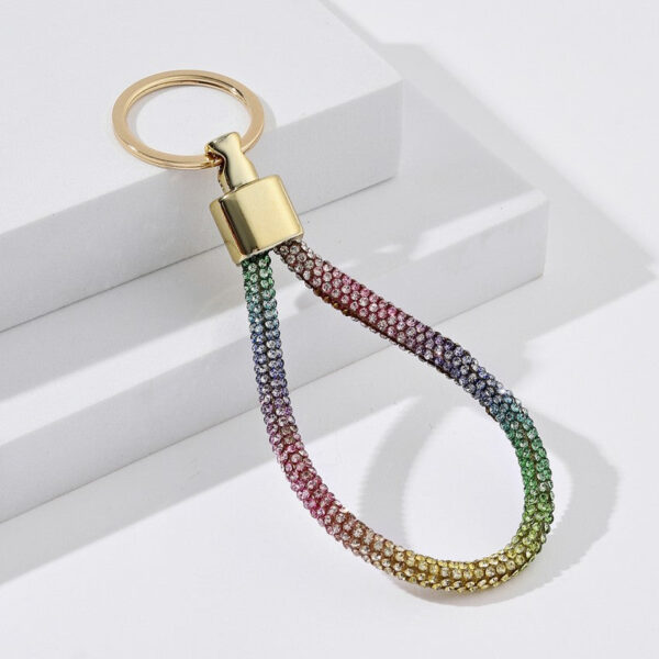 Wholesale Resin Colorful Rhinestone Lanyard Keychain