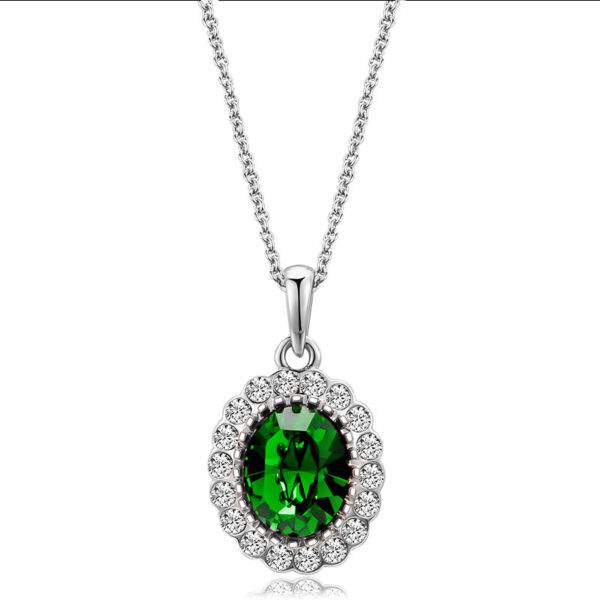 Wholesale Rhinestone Emerald Gemstone Alloy Earrings Jewelry Set