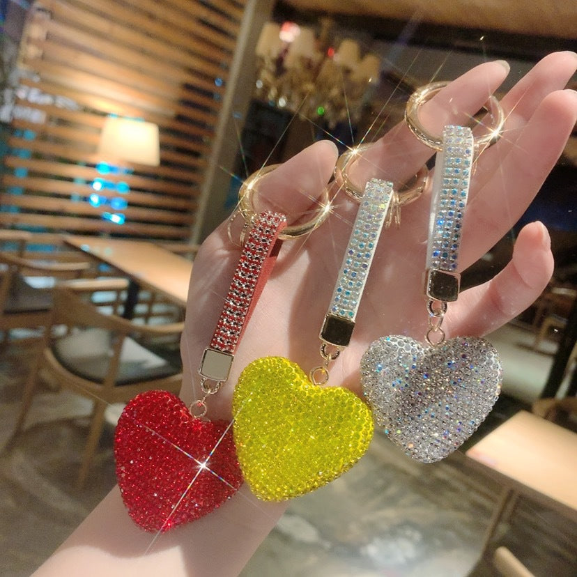 Wholesale Ceramic Full Diamond Rope Heart Key Chain