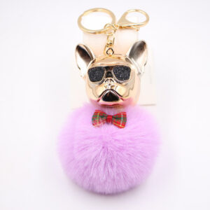 Taro purple / Cool Dog fur ball keychain