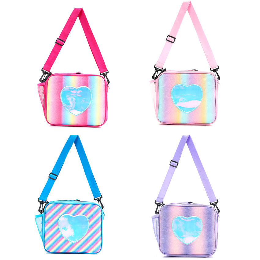 Wholesale lyester Rainbow Laser Insulation Lunch Bag