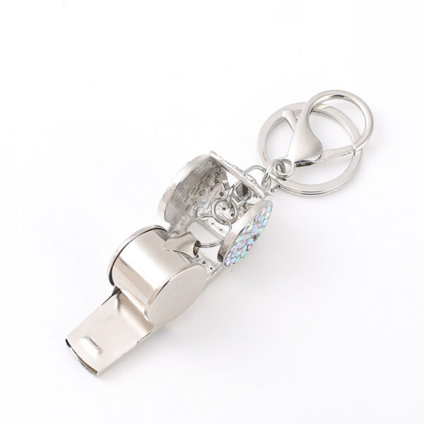 Wholesale Zinc Alloy Diamond Whistle Keychain