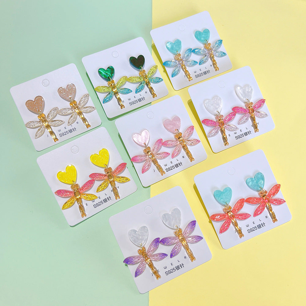 Wholesale agoy Heart Acrylic Earrings