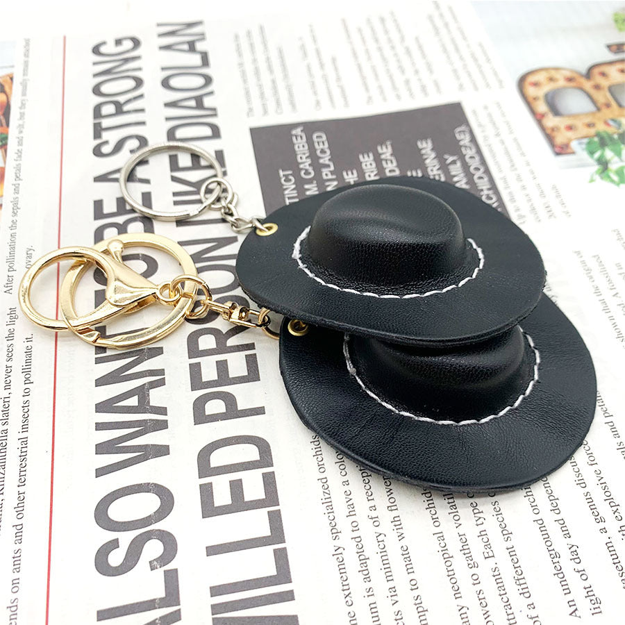 Wholesale PU Leather Western Cowboy Hat Keychains