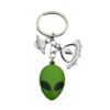 Wholesale Green Alien Spaceship Rocket Alloy Keychains