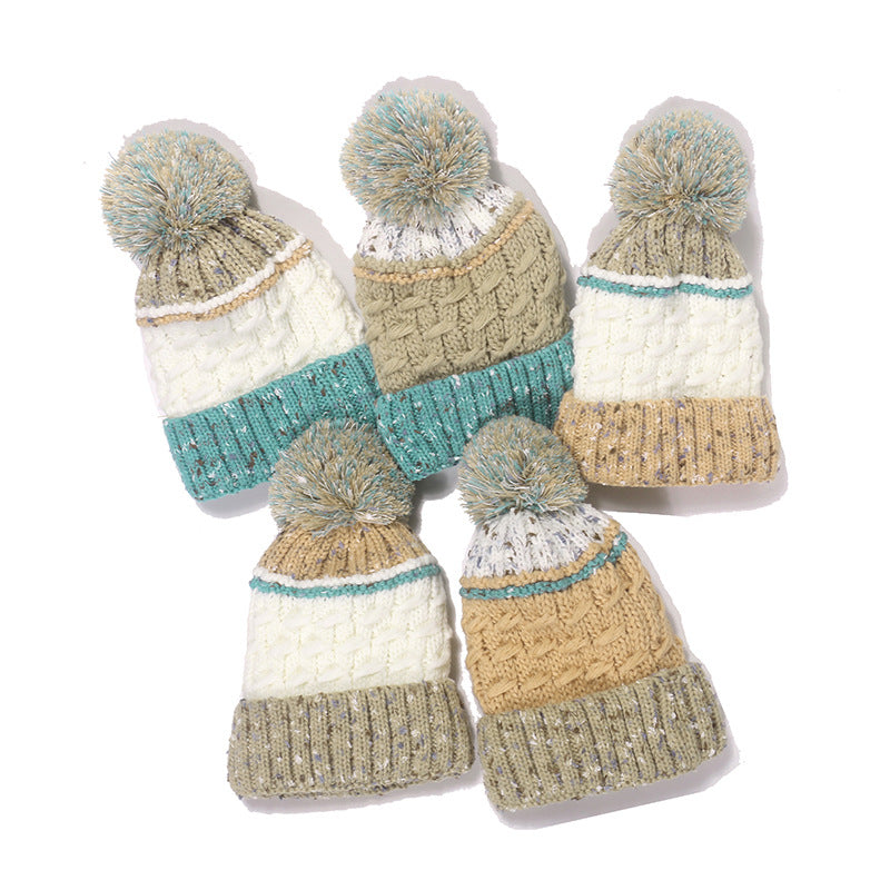 Wholesale 2023 Autumn and Winter New Blended ing Striped Plaid Knitted Hat Twist Plus Veet Thickened Warm Woolen Cap