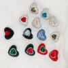 Wholesale Christmas Heart Straight Hole Full Drill Clay Beads