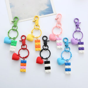 Wholesale Resin Three-dimensional Love Building Blocks Creative Keychain