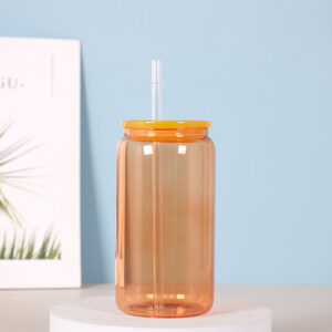 16OZ single layer plastic cover yellow / 401-500ml