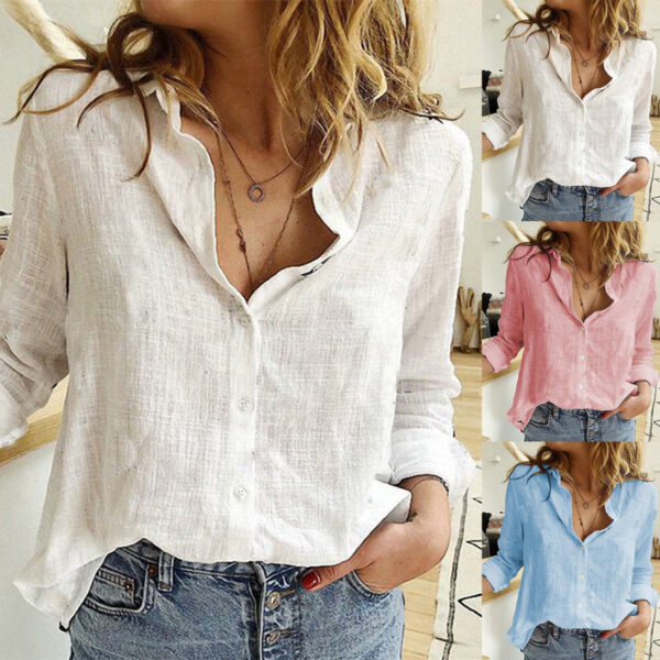 Wholesale Loose Long Sleeved Linen Shirts