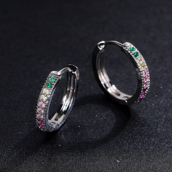 Wholesale Colorful Zircon Copper Earrings