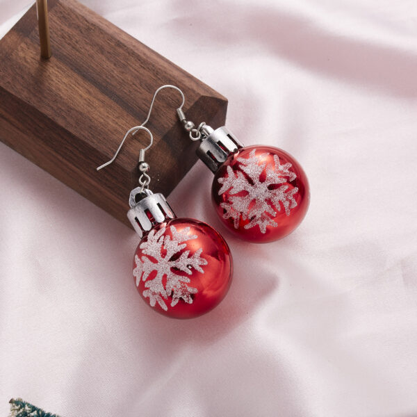 Wholesale Cartoon Cute Christmas Sequins Resin Lamp Ball Earrings
