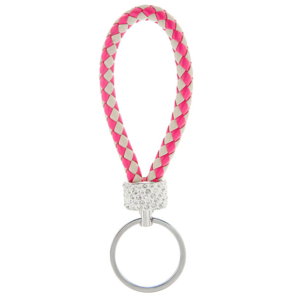 Wholesale Braided Color Leather Rope Keychain